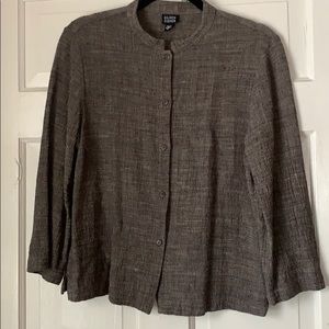 Eileen Fisher Italian Linen Blend Button Top M